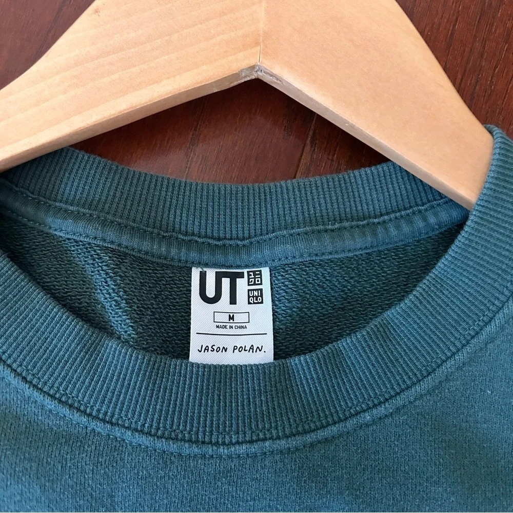 Uniqlo x Jason Polan Sweatshirt US size Men XL Green Giraffe UT NWT SOLD OUT!!!! - Picture 2 of 7